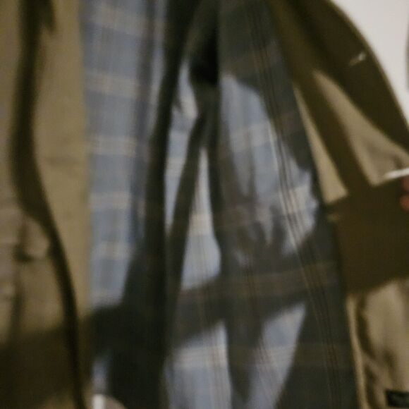 Brooks Brother Men’s Faux Fur Lined Trench Coat Size 42 Stylish Sleek Euc Khaki - Picture 4 of 13